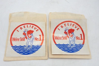 Par de calcomanías vintage y raras Bear Bryant Alabama carmesí marea nuevas de stock Foto 1 de 4