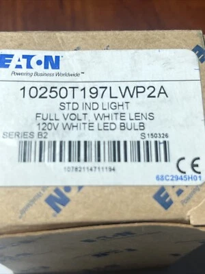 Eaton 10250T197LWP2A Luz Indicadora Blanca 120V LED Voltaje Completo Nuevo Foto 1 de 4