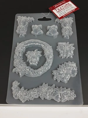 NUEVO Molde de modelado de impresión de textura Stamperia #5654 8,5x6. 8 coronas navideñas Foto 1 de 4