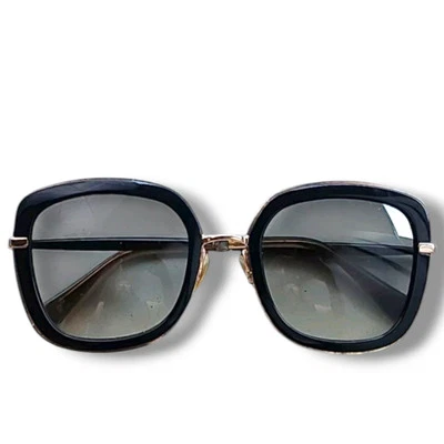 Gafas de sol Jimmy Choo Glenn/S cuadradas de gran tamaño negras doradas tonos de diseñador de lujo Foto 1 de 4