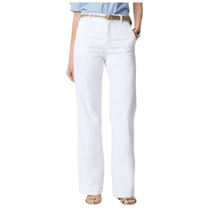 Pantaloni drappeggiati J.Crew bianchi gamba larga taglia 32 donna vita alta casual nuovi con etichette $128 - Foto 1 di 11