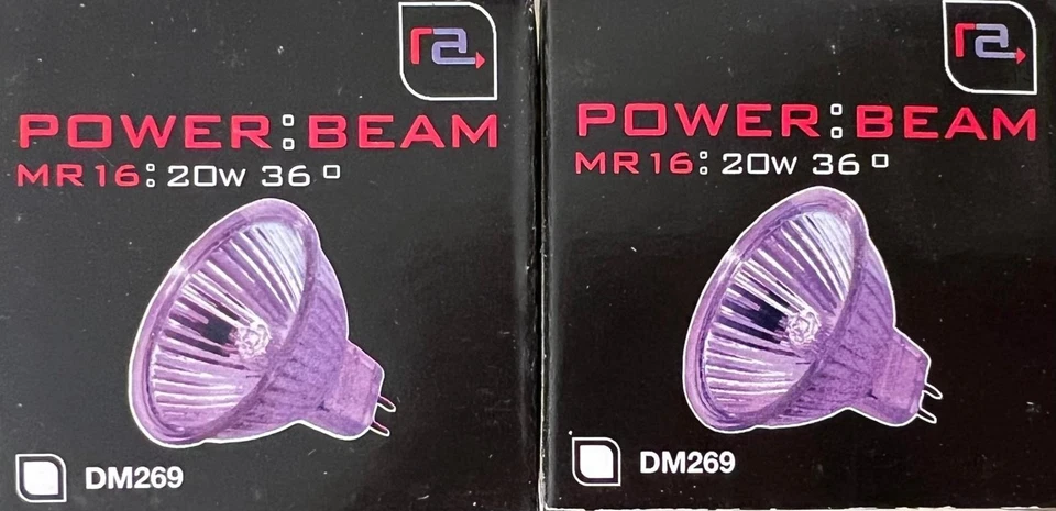 2 X POWERBEAM  12V/20W HALOGEN DICHROIC MR16 M269 - Image 1 of 1