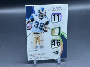 2019 Panini Immaculate Steven Jackson Triple Game Worn Patch Platinum 1/1 Rams - Picture 1 of 2