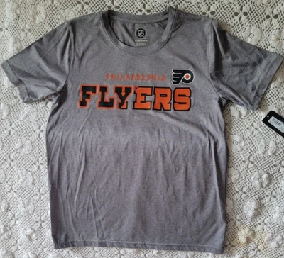 Boys NHL Philadelphia Flyers Graphic Logo Gray Dri Fit Shirt XL 16/18 - Image 1 of 2