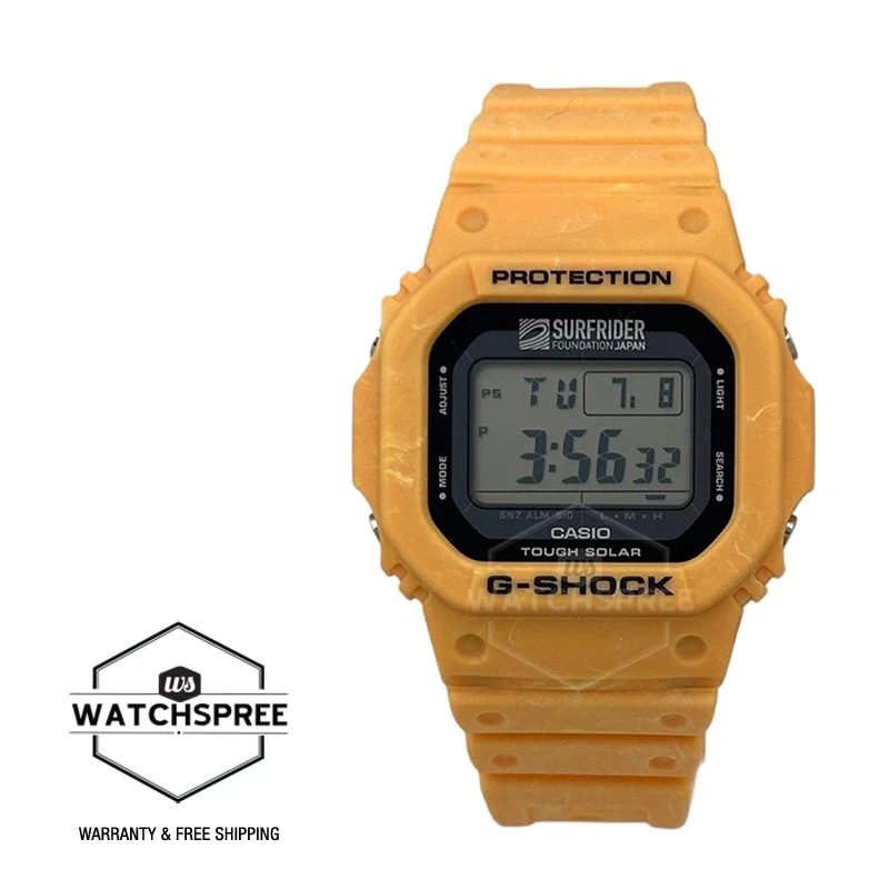 Casio G-Shock x SURFRIDER JAPAN Bio-Based Yellow Resin Band Watch G-5600SFJ-9