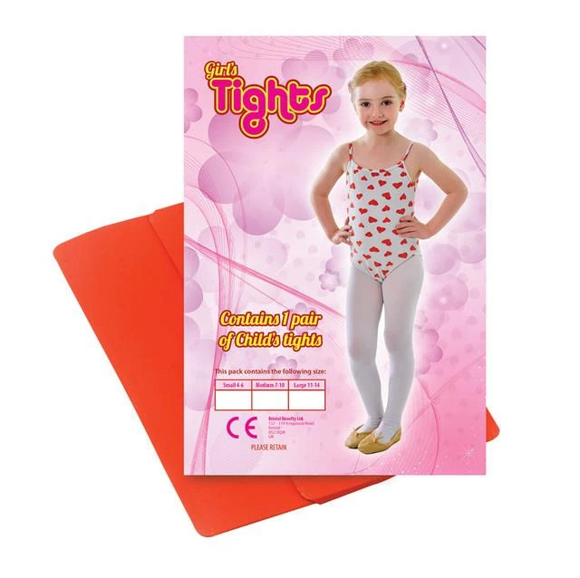 Child Girls Red Tights Christmas Fancy Dress - 11-14 Years - Image 1 of 1