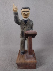 Predicador con Biblia Arte Popular Talla en Madera Roy Pace 1996 Original - Imagen 1 de 8