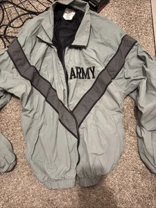Vintage Armee Jacke Herren Größe Large kurz IPFU grau Langarm Kragen Reißverschluss - Bild 1 von 6