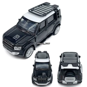 1:43 Land Rover Defender 110 SUV Model Car Diecast Toy Cars Metal Vehicle Black - Picture 1 of 8
