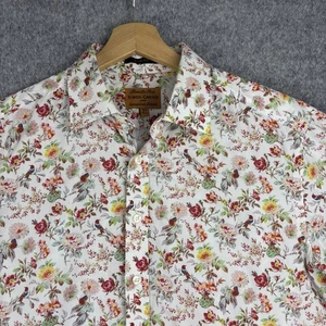 Simon Carter Long Sleeve Floral Birds Mens Shirt Size XL Slim Fit 100% Cotton - Picture 1 of 16