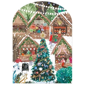 Christmas Paper Advent Calendar 24 Windows 100% Recyclable - Christmas Market - Picture 1 of 1