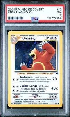 2001 Pokemon Neo Discovery URSARING Holo Foil Card #15  PSA 7 NM  WOTC RARE! - Image 1 of 2