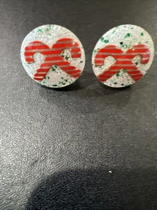 vintage christmas clip on earrings Lucite/plastic - Picture 1 of 9
