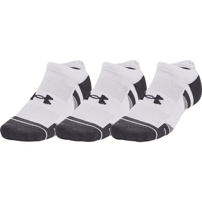 Paquete de 3 calcetines Under Armour Performance Tech No Show blancos acolchados soporte de gimnasio Foto 1 de 4