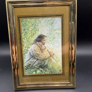 The Good Shepherd"  Picture In A Gold Frame 6x7 - Picture 1 of 3
