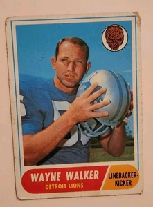 Tarjeta de fútbol americano 1968 Topps 26 Wayne Walker Detroit Lions - Imagen 1 de 2