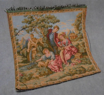 Tapisserie des GOBLYS Vintage scènes galantes dans jardin  made in France - Photo 1/4