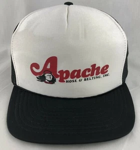 Apache Hose Belting SnapBack Trucker Mesh Hat Cap San Sun Black Vintage - Picture 1 of 11