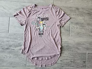 Girls TOY STORY 4 Disney Pixar high-low t shirt size x small purple Woody Buzz - Picture 1 of 8