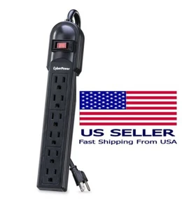 CyberPower CSP604T Professional Surge Protector, 1350J/125V, 6 Outlets, 4ft Cord - Picture 1 of 2