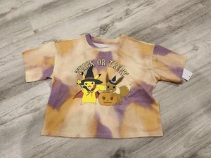 Pokemon Girls Pikachu Eevee Halloween Tie Dye Trick or Treat T Shirt Small 6/7 - Picture 1 of 5