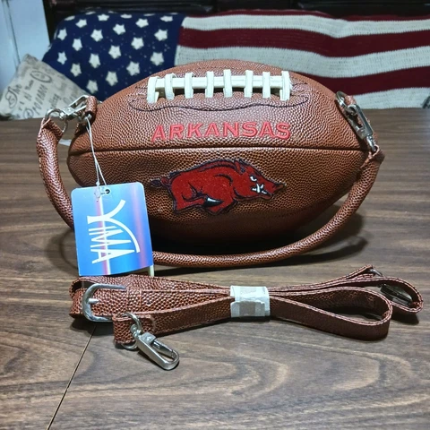 University Of Arkansas Fan Apparel Razorbacks Hogs Football Handbag Purse W/Tags Cover