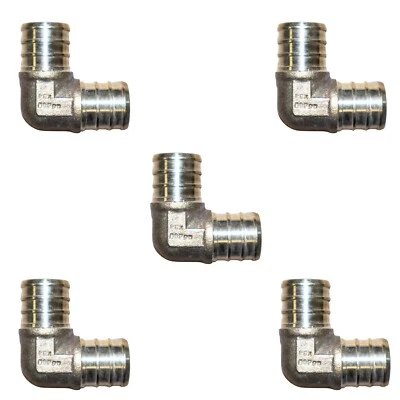 Lot of 5 Pipe Elbow, 3/4 Inch Barb, 90 Deg Angle, 200 Psi Pressure - Image 1 of 3
