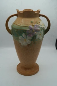 ROSEVILLE 456-12 COSMOS DOUBLE HANDLED VASE 12 1/2" - Picture 1 of 8