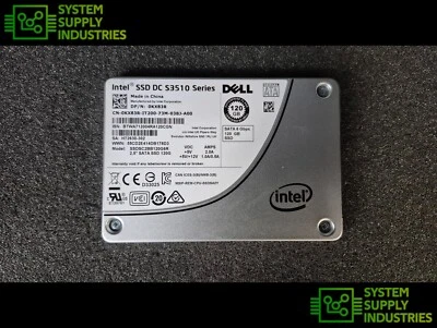 Dell Intel 120GB 6Gbps 2.5" SATA SSD S3510 SSDSC2BB120G6R P/N: KX83R NO CADDY - Image 1 of 3