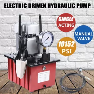 Pompa idraulica elettrica 7L 10000 PSI 110V 750W valvola manuale monoazione - Foto 1 di 11