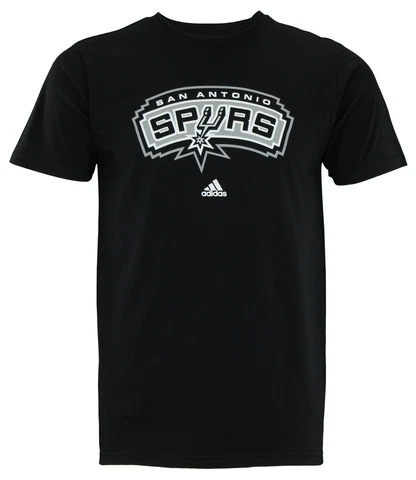 Adidas NBA Men's San Antonio Spurs Primary Logo T-shirt, Black Cover