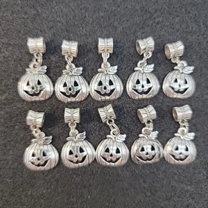 Jack-O-Lantern Halloween Pumpkin Charms Lot with Bails for Necklaces, Bracelets - Picture 1 of 7