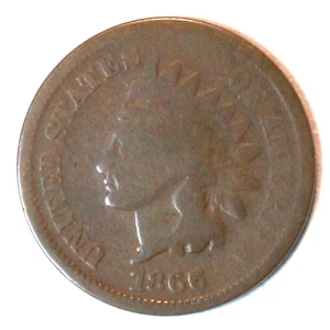 1866 Indian Cent - Picture 1 of 3