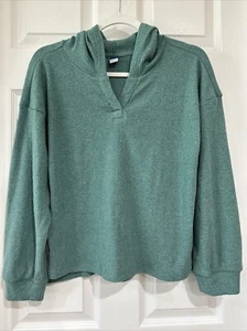 Old Navy Women's XL Pullover Hooded Ribbed Knit Top Seafoam Green NEW - SEE NOTE - Picture 1 of 8