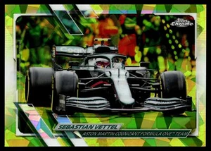 2021 Topps Chrome SAPPHIRE Formula 1 SEBASTIAN VETTEL CHARTREUSE 102/199 #102 - Picture 1 of 2