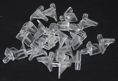 Pack of 20 plastic Transparent Shelf Studs with 5mmØ  Pin  Kitchen Units + - Image 1 of 4