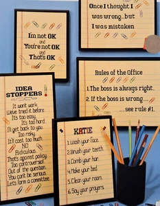 Líneas de almohadilla legales - Tapones de idea, reglas de oficina - Gráfico de punto de cruz vintage - Imagen 1 de 2