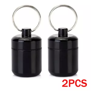 2X Mini Waterproof Metal Medicine Pill Box Case Bottle Holder Container-Key NICE - Picture 1 of 11