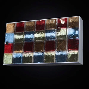 Plafoniera moderna in vetrofusione colorato 2 luci BGA 2927/PL38 - Picture 1 of 1