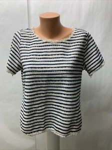Green Envelope Los Angeles Women large Striped Short Sleeve T Shirt - Picture 1 of 4