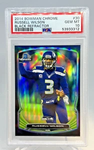 2014 Bowman Chrome Russell Wilson Black Refractor /299 #30 PSA 10 Gem Mint - Picture 1 of 2