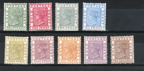 Gold Coast 1884-89 set to 2s SG 11-19 MH Cover