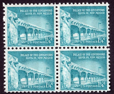 Scott #1031A Palace of Governors Santa Fe (Strip) Block of 4 Stamps - MNH - Image 1 of 2
