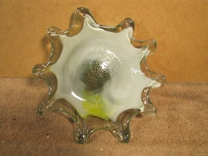 End Of Day Glass Bowl, Dish, Multi Color Hand Blown 9" Round - Picture 1 of 3