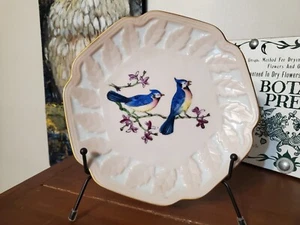 Vintage Sammlerstück Aufsteller - rosa mit blauen Eichelhäher / blaue Vögel - Bild 1 von 3