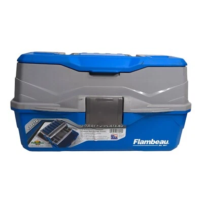 Flambeau 6382TB 2-Tray Classic Tray Tackle Box  Blue/Gray Excellent Never Used B - Image 1 of 4