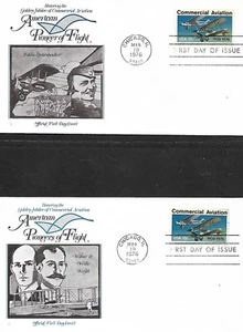 USA 1976 7 DIFFERENT FIRST DAY COVERS, COMMERCIAL AVIATION + CACHET - Picture 1 of 8