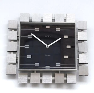 SPACE AGE / BRUTALIST Vintage WEST GERMAN 1970s Midcentury Wall Clock Decorative - Picture 1 of 14