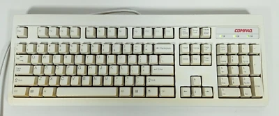 Vintage Compaq Mechanical Keyboard 235212-101 121740-001 RT6656TW Beige PS/2 - Image 1 of 4