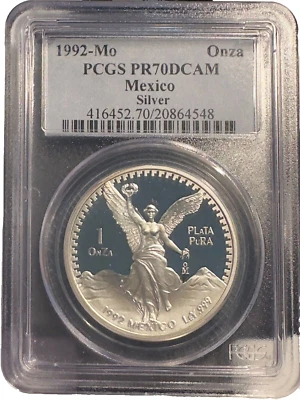 1992 Mexico MO Onza PCGS PR70 DCAM - Image 1 of 2